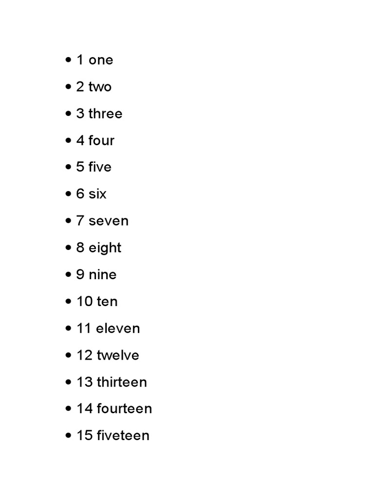 Number List 1 to 50 with Errors | PDF | Home & Garden