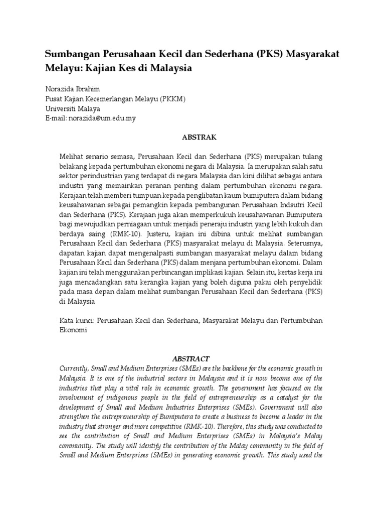 Sumbangan Perusahaan Kecil Dan Sederhana Pdf