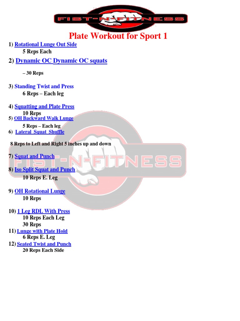 Sport-Specific Plate Workout Guide | PDF