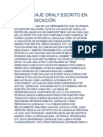 El Lenguaje Oraly Escrito en La Comunicación