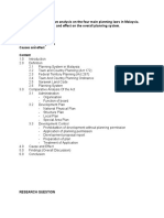 Topic 1: Comparative Analysis On The Four Main Planning Laws in Malaysia. Causes and Effect On The Overall Planning System