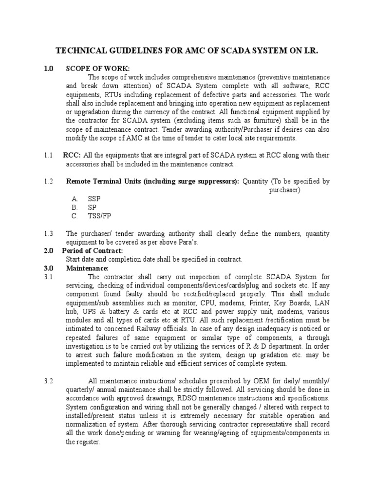 AMC Guidelines for SCADA Systems in Railways | PDF | Scada ...