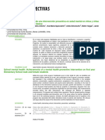 Salud Mental Escolar Logros de Una Intervencion Preventiva en Salud Mental en Niños y Niñas Del Primer Ciclo de Enseñanza Basica