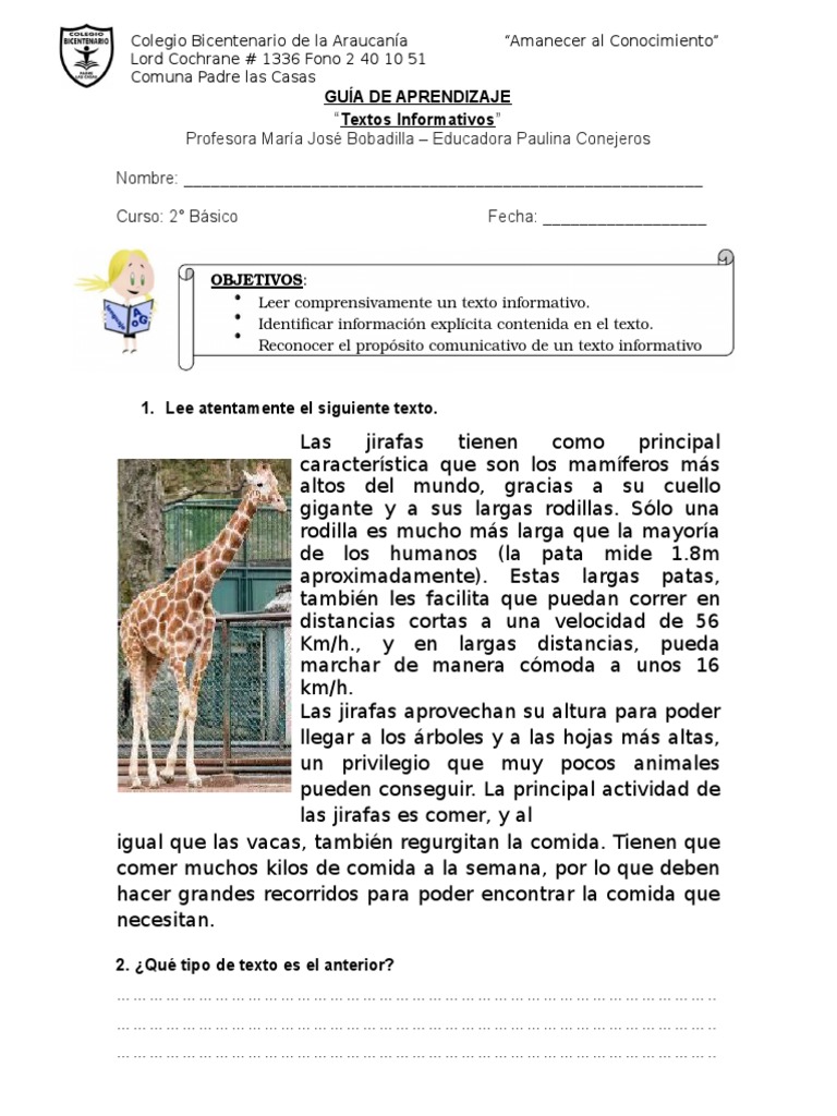 guia texto informativo 2°