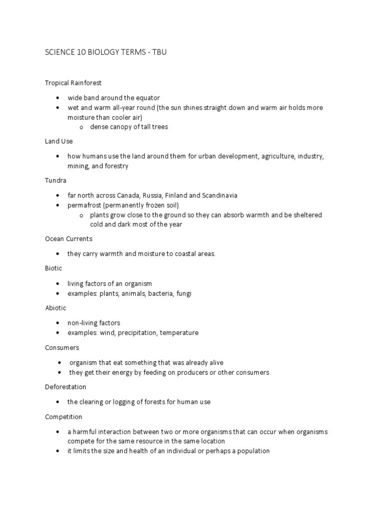 Science 10 Biology Terms | PDF | Technology & Engineering