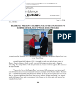 Brabenec Presents Certificate of Recognition To Empire Diner, New Owner Dave Wenger