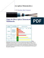 Tipos de Fibra Optica Monomodo y Multimodo