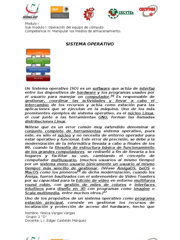 Sistema Operativo | PDF | Archivo de computadora | Sistema operativo