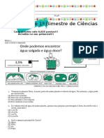 Ciências Avaliação 1ºbim 2016 1 Versão