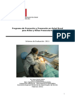 Resumen Ejecutivo 2011 Promoción y Prevención en Salud Bucal