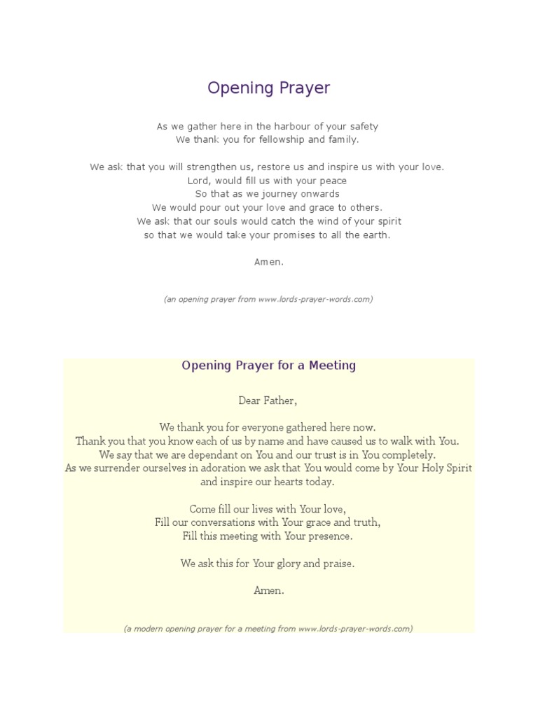 Opening Prayer | Prayer | Wedding