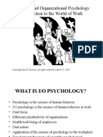 Industrial and Organizational Psychology Introduction to the World of Work