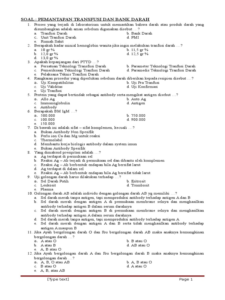 230103622 Contoh Soal Analis Kesehatan