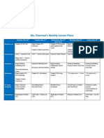 Ms. Freeman's Weekly Lesson Plans