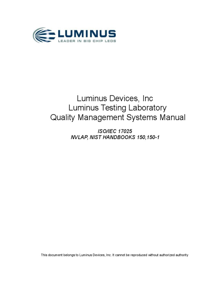1IsO 17025testing Laboratory Quality Manual 207 PDF