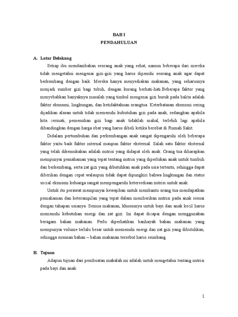 Makalah Nutrisi Bayi Dan Anak