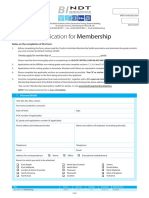 Application For Membership: Notes On The Completion of This Form