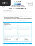 Application For Membership: Notes On The Completion of This Form