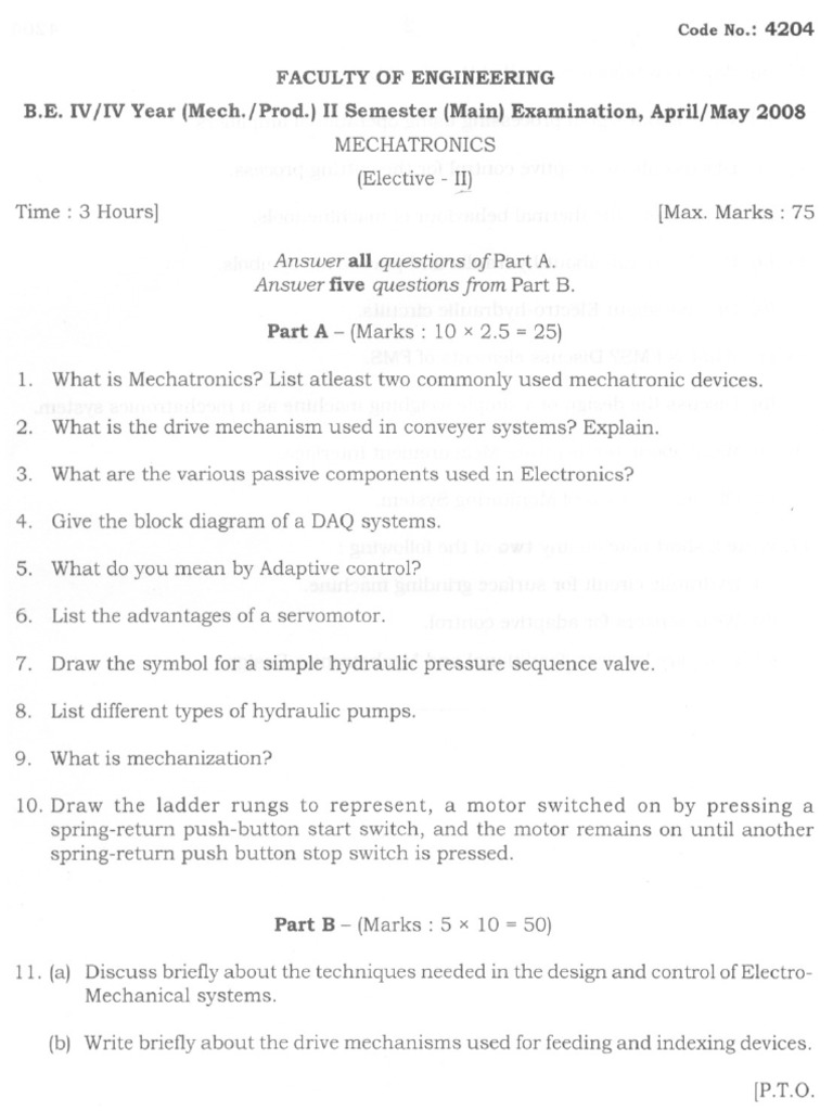 Answer All Questions of Part A. Answer Five Questions From Part B | PDF ...