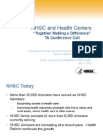 National Health Service Corps Recruit and Retain Health Centers - Health Center Conference Call