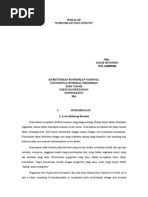 Makalah Komunikasi Efektif