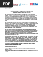 Texas Oil Gas Letter on Dallas Ozone Standards (2016)