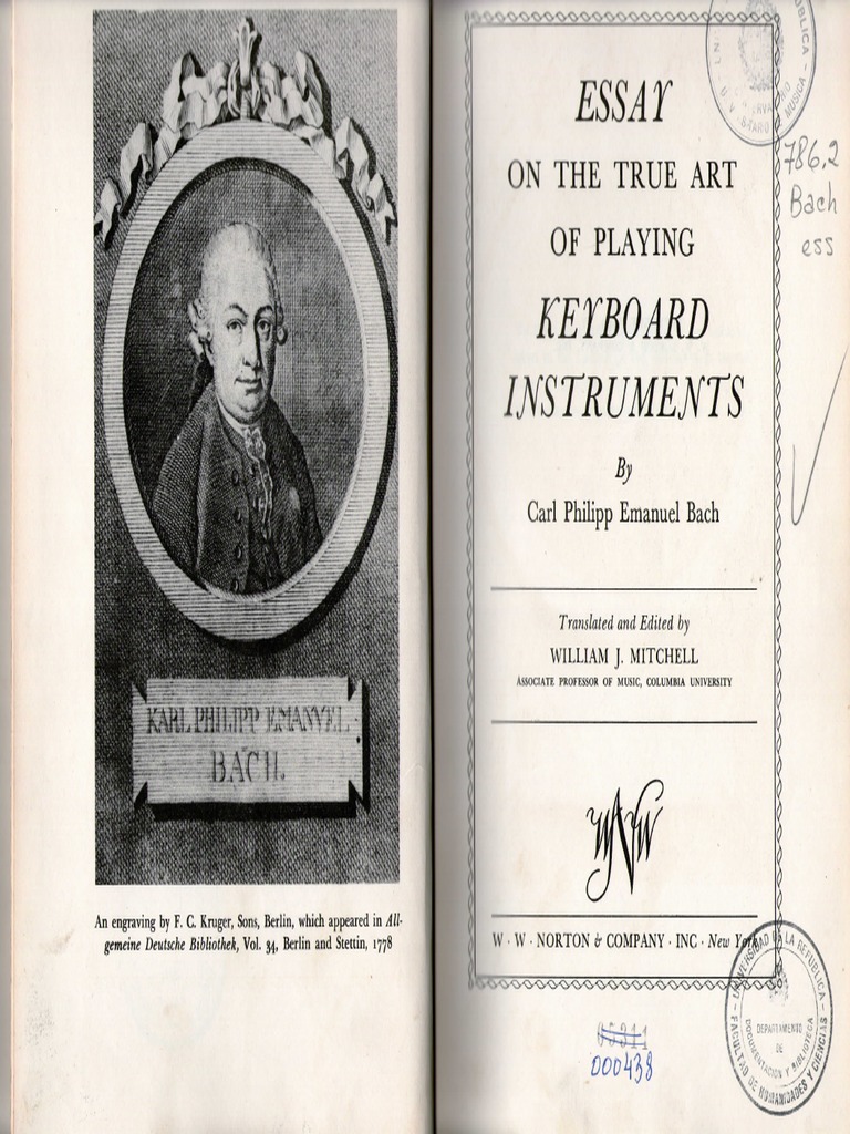 essay on the true art of playing keyboard instruments bach