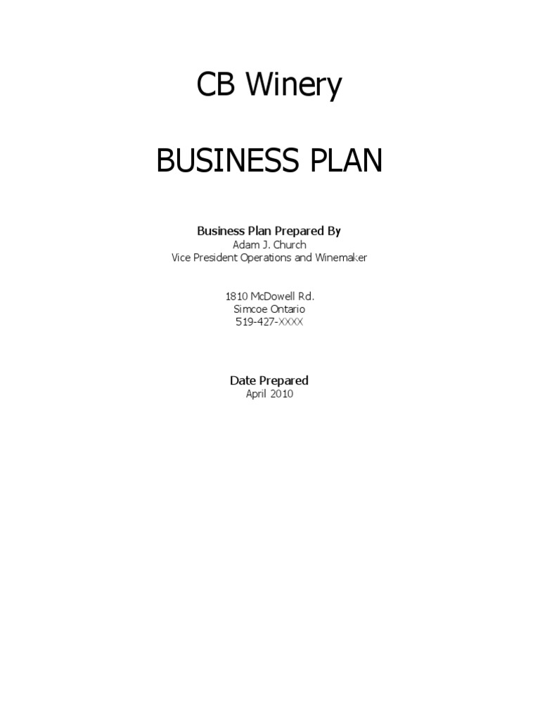 business plan for a winery