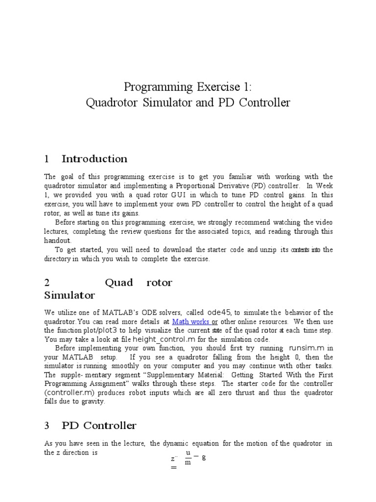 Matlab Robot | PDF | Quadcopter | Simulation