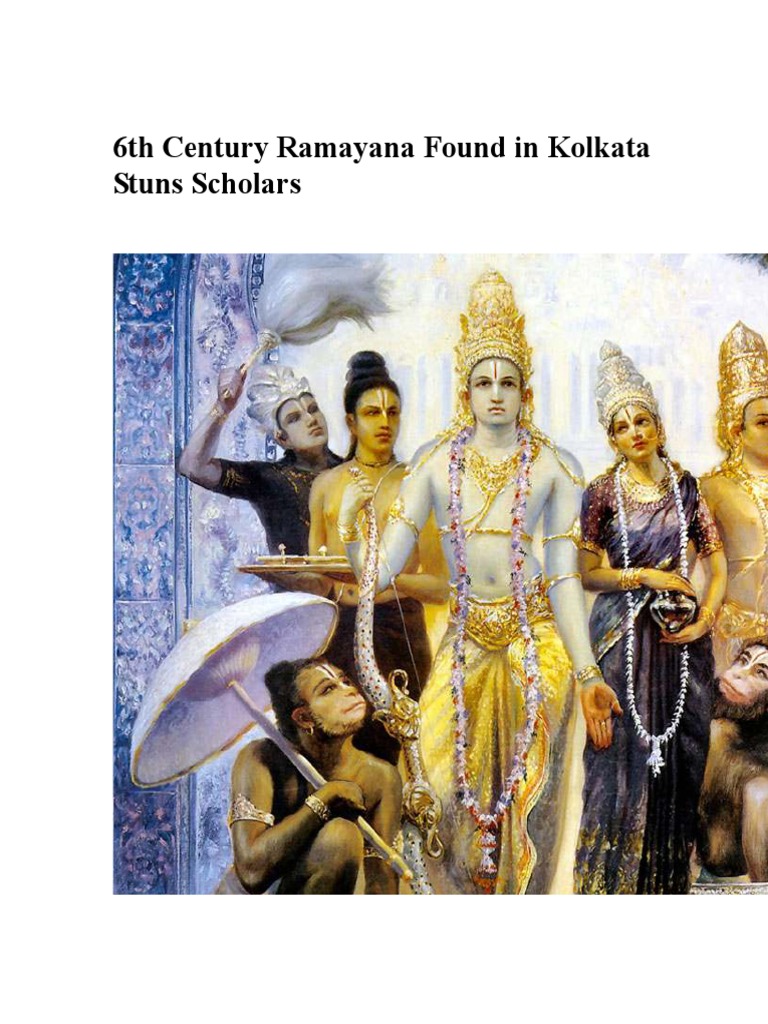 6th Century Ramayana Manuscript Discovered | PDF | Ramayana | Rama