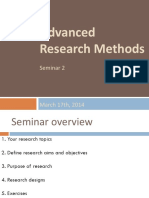Advanced Research Methods: Seminar 2