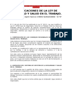 Modificaciones de La Ley de Seguridad y Salud en El Trabajo