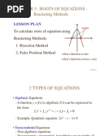 Chapter 5: Roots of Equations - Bracketing Methods: Lesson Plan