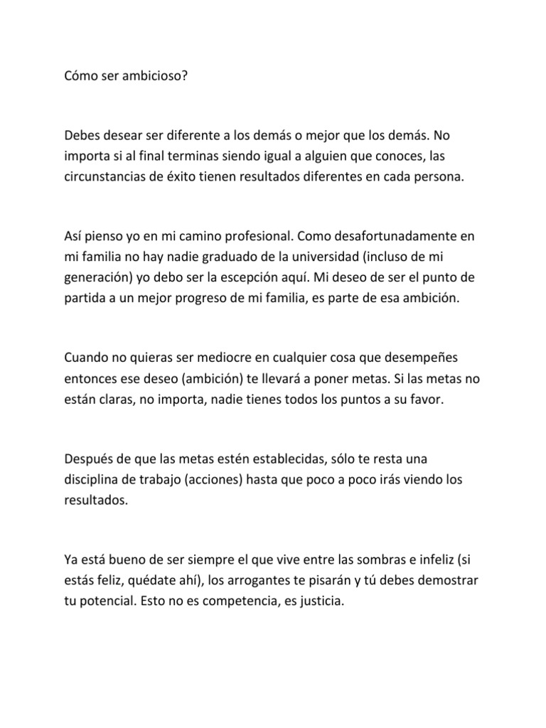 Cómo Ser Ambicioso | PDF | Crecimiento personal y profesional | Estilo ...