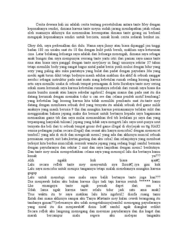 Cerita Sex Dengan Tante Sendiri | PDF