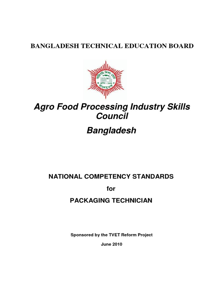 Competency Standard AgroFood Processing Food Packaging