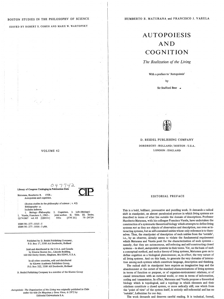 Autopoiesis and Cognition the Realization of the Living ...