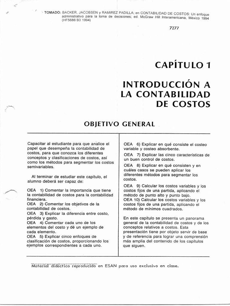 Introducción a la Contabilidad de Costos | PDF | Costo | Contabilidad