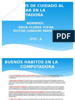 Habitos de Cuidado Al Trabajar en La Computadora