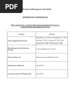 Admissions-Calendar IV 2016