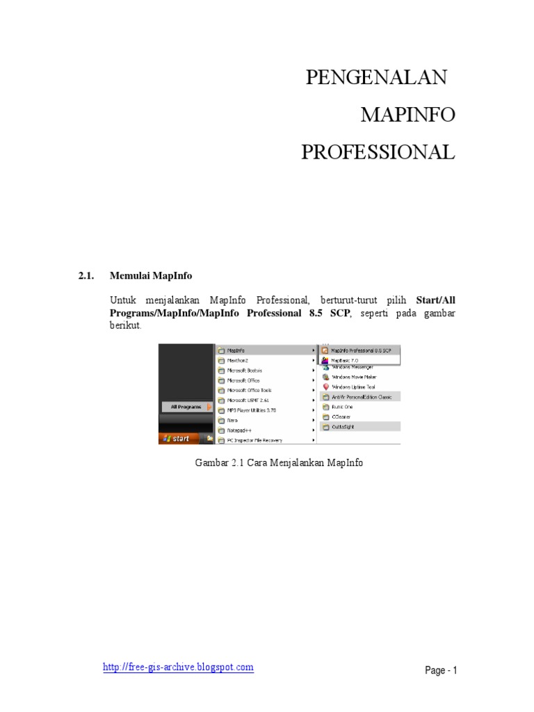 Tutorial Mapinfo | PDF