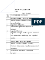  Logistics Management Topics