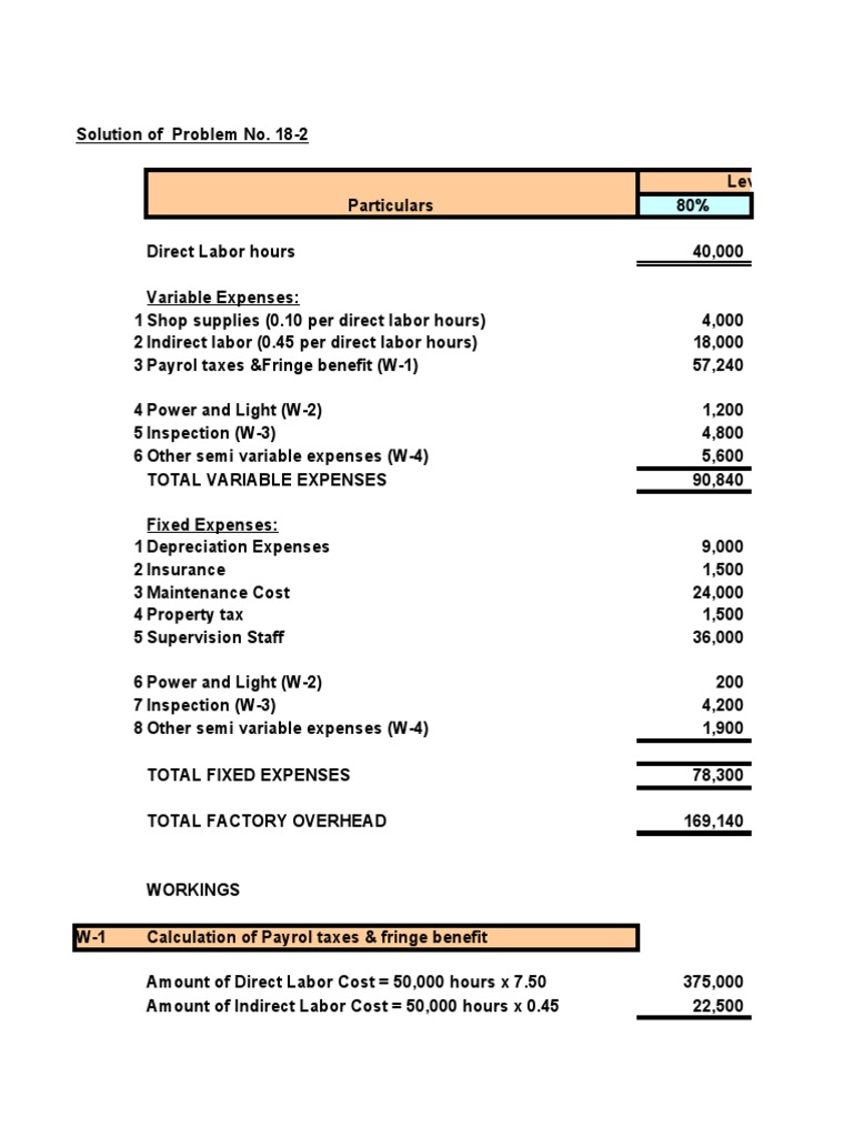 23088233 Flexible Budget Examples Chapter 18 Labour Economics Economics