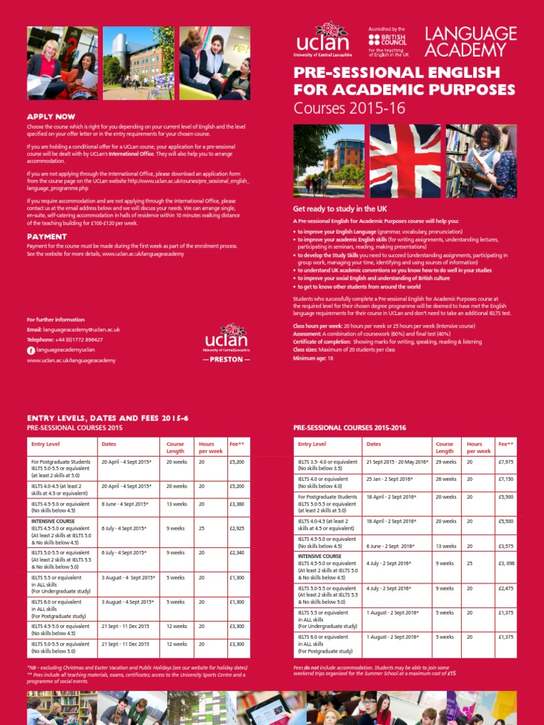 Pre Sessional (UCLAN) PDF International English Language Testing