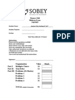 Fina 2360 Fall 2015 Fall Midterm Key