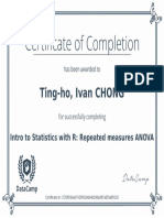 Certificate-Intro To Statistics With R - Repeated Measures ANOVA