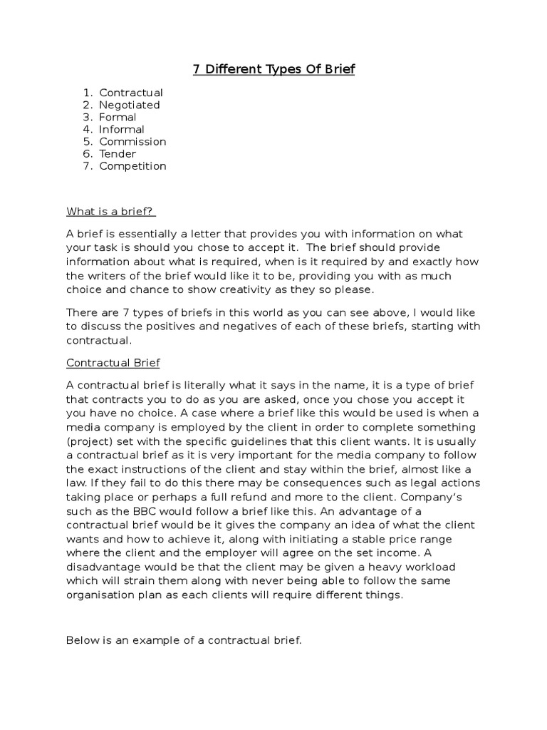 7 different types of brief Brief (Law) Employment