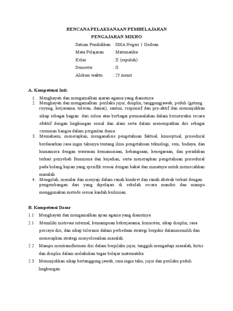 Rpp Perbandingan Trigonometri Dalam Segitiga Siku Siku