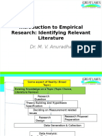 Introduction To Empirical Research: Identifying Relevant Literature