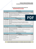 Plan Estudio Neuropsicologia